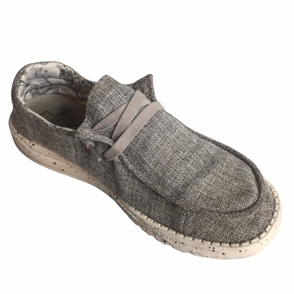 Hey Dude Wendy Shoes Womens Size 8 Gray Chambray Slip On Loafers SKU 121533901 - Picture 4 of 12